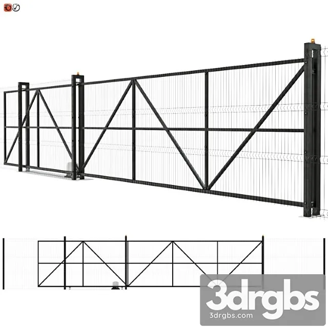 Sliding industrial mesh gates 3dsmax Download