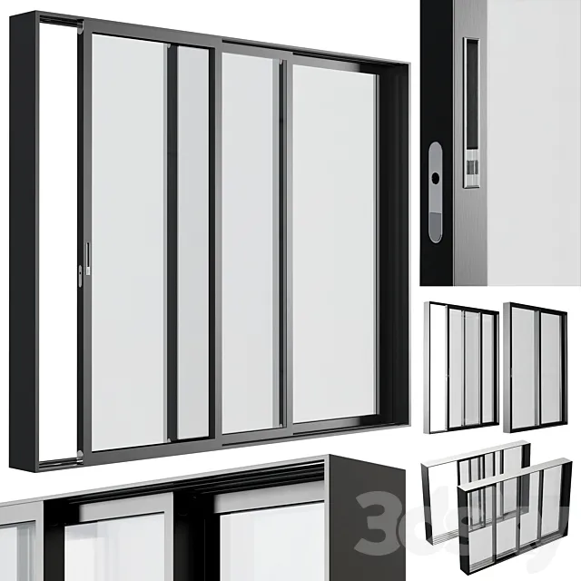 sliding Metal Windows – Doors 03 3ds Max