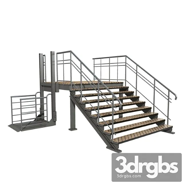 Sliding porch with stairs and lift 3dsmax Download