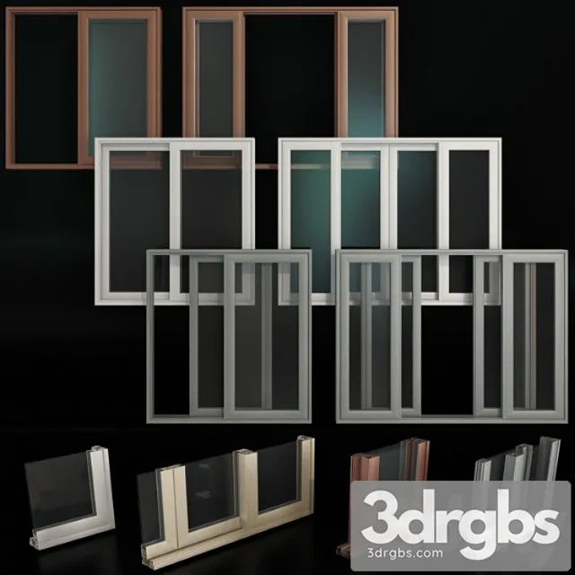 Sliding Stained Glass Aluminum Doors 2 3dsmax Download