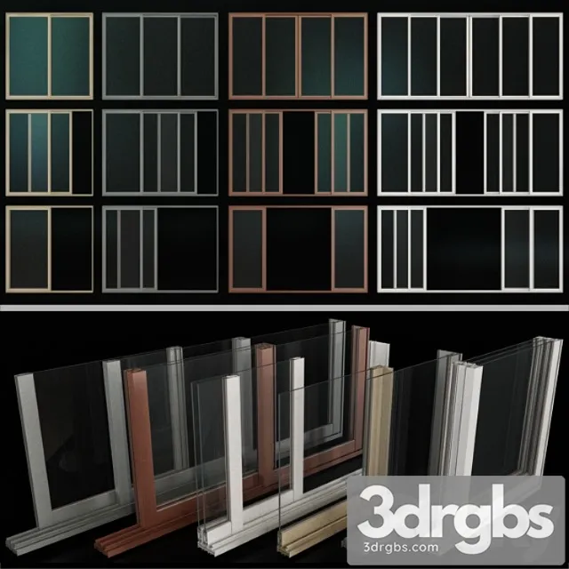 Sliding stained glass aluminum windows 3dsmax Download