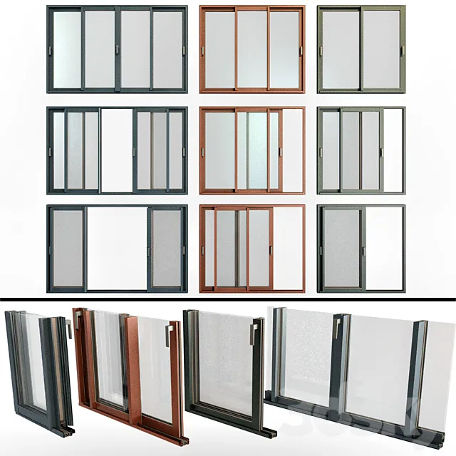 Sliding Stained Glass Aluminum Windows _ Sliding Stained Glass Aluminum Windows 3ds Max