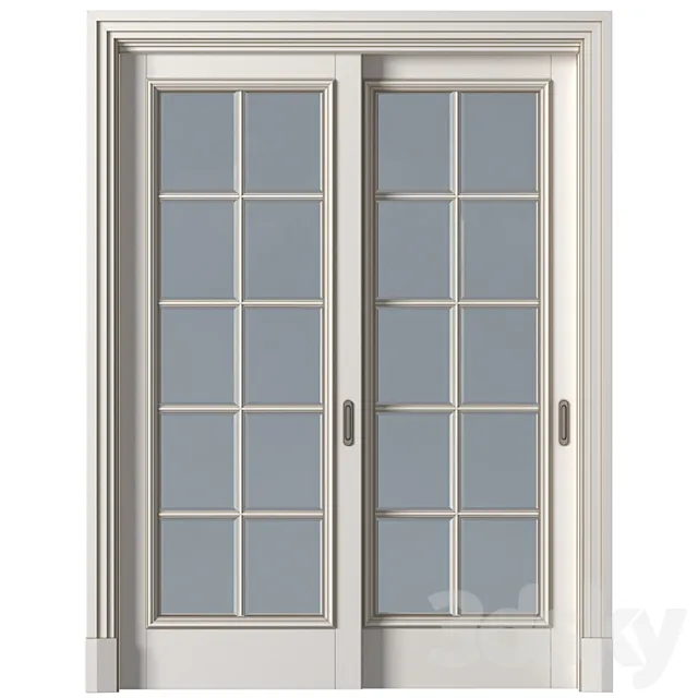 Sliding wardrobe doors in classic style. French Art Deco Sliding Folding Modern Doors Glass 3DS Max Model