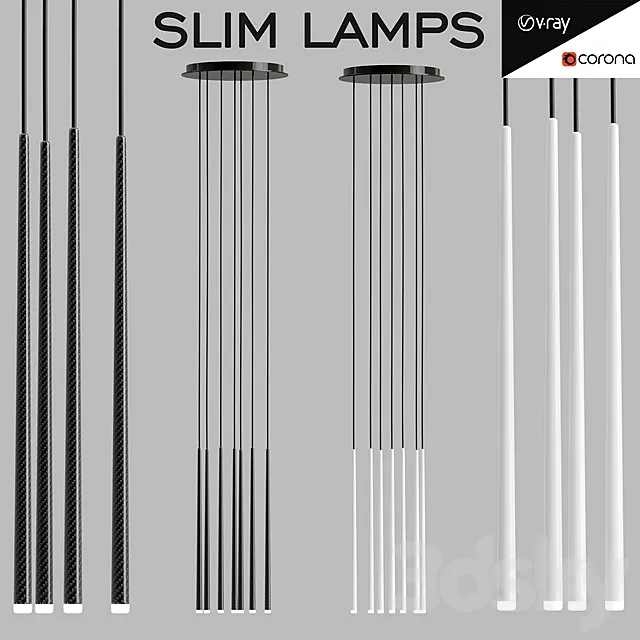Slim lamps 3ds Max