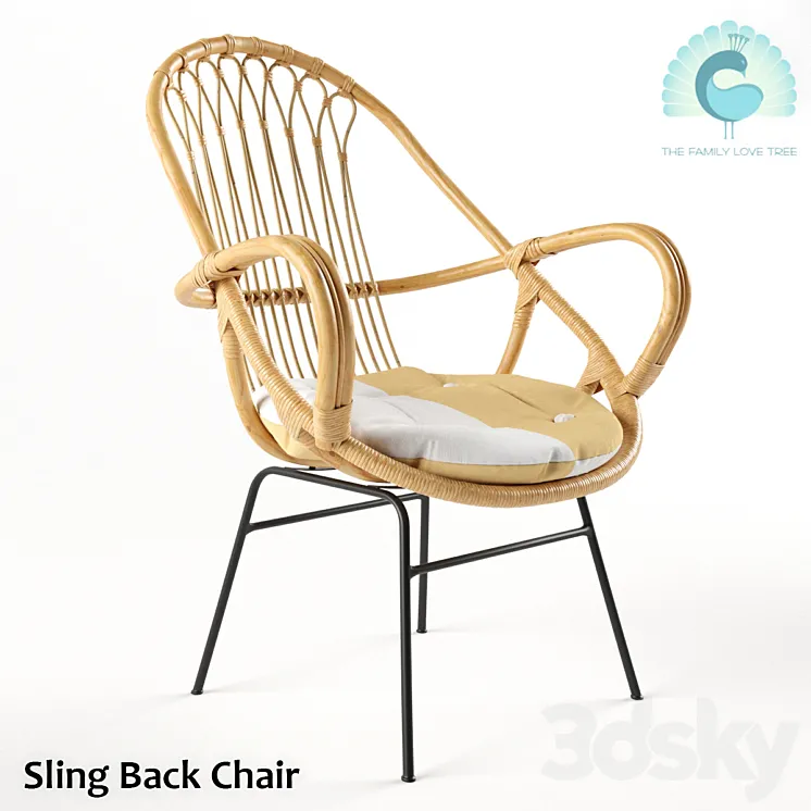 Sling Back Chair Natural 3DS Max