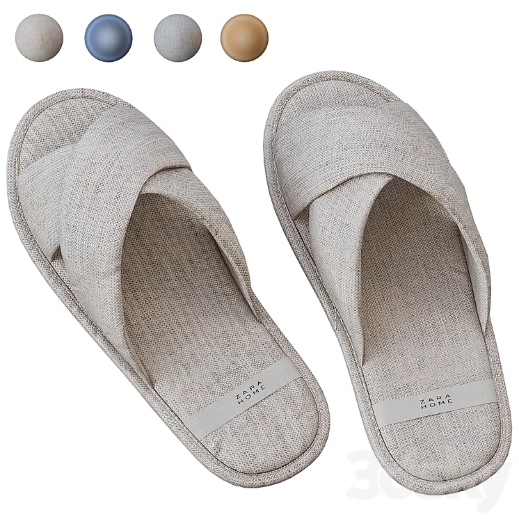 Slippers Zara Home 3DS Max