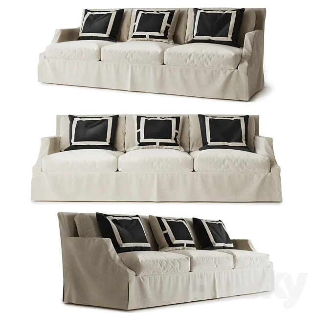 SLOAN TRACK ARM SKIRTED SOFA 3DSMax File