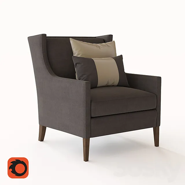 SLOAN WINGBACK UPHOLSTERED CHAIR 3ds Max