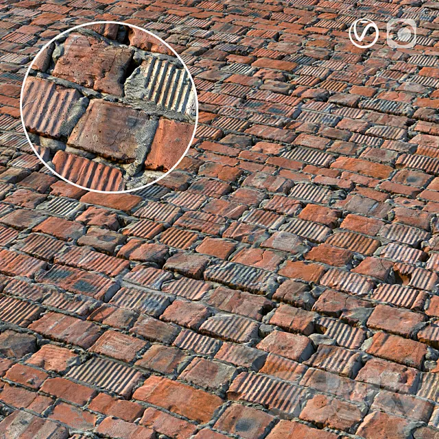 Sloppy Brick Wall Material 3DS Max Model