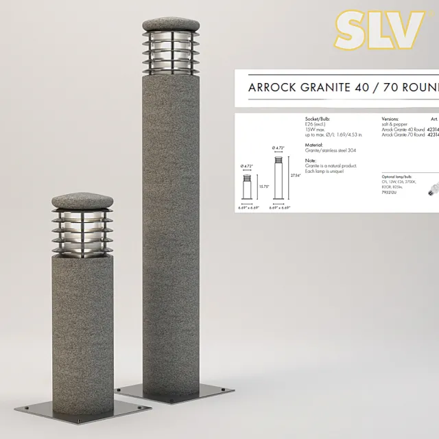 slv ARROK GRANITE ROUND 3ds Max