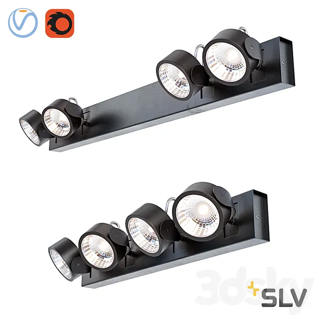 SLV Kalu Led Black 147630 147650. set 2 3ds Max