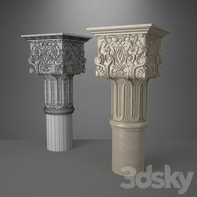 small caps in the Moorish style 3DS Max Model