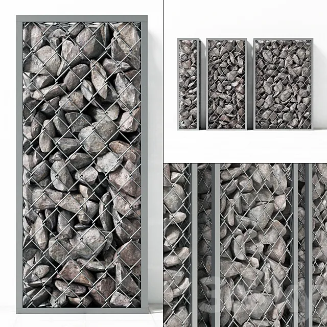 Small Gabion stone rockl _ Small gabions with stones 3DS Max Model