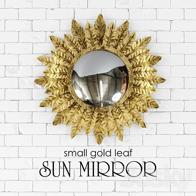 Small gold leaf SUN MIRROR 3DS Max Model