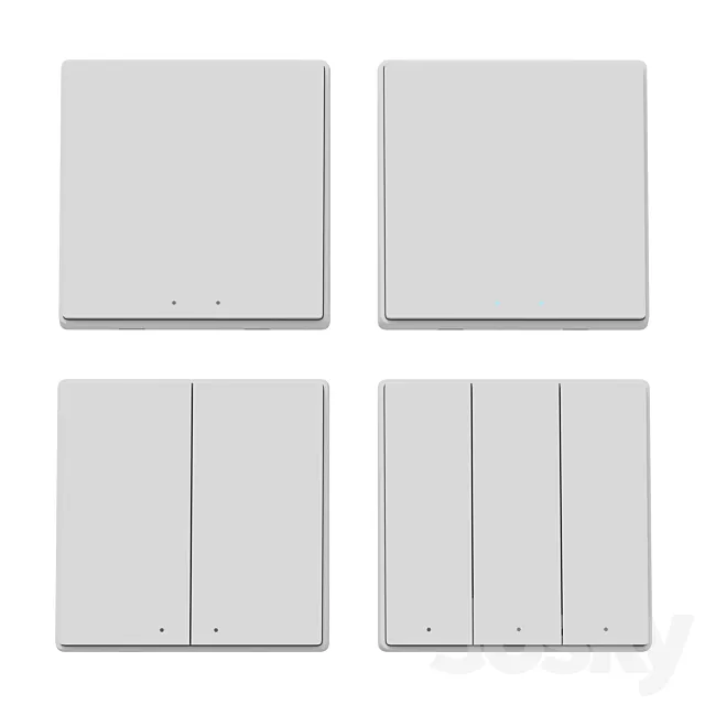 Smart switch Aqara D1 3ds Max