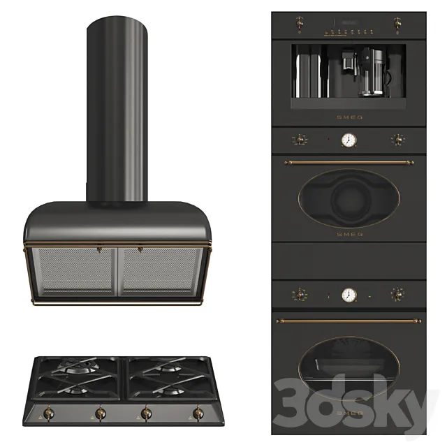 Smeg coloniale black 3DS Max Model