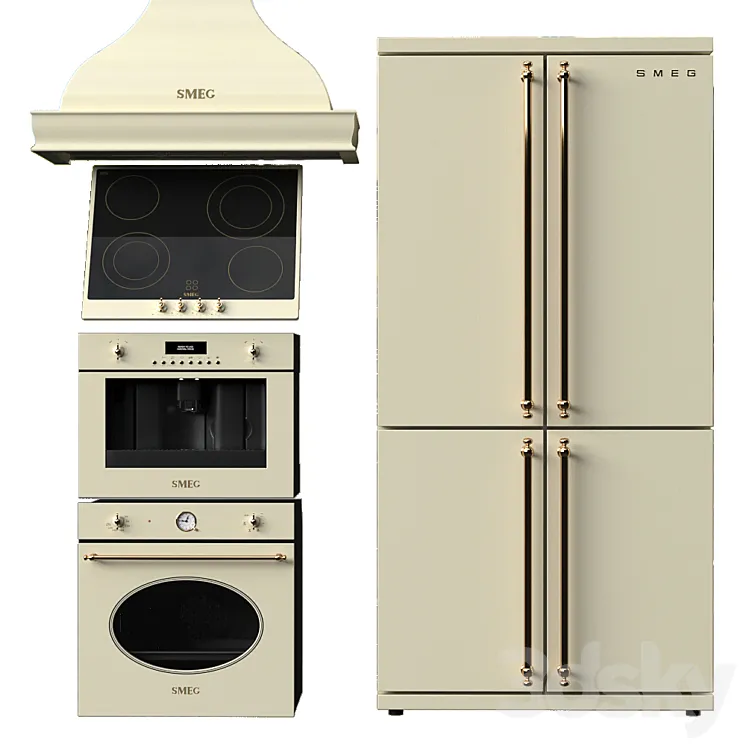 Smeg Coloniale Kitchen Appliances Collection 3DS Max