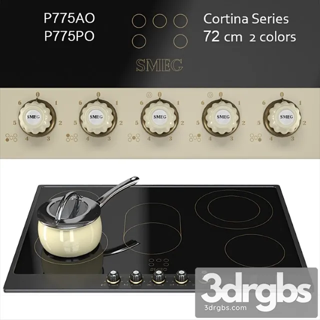 Smeg Cortina P775 72cm Ceramic Hob Cream Anthracite Brass 2 3dsmax Download