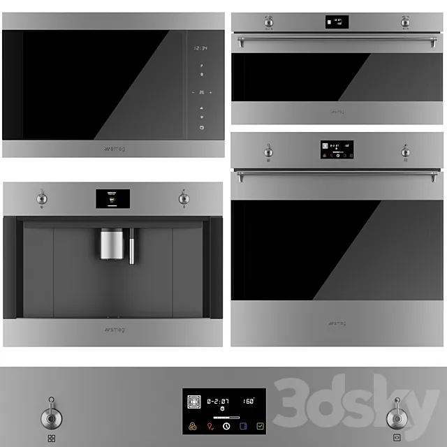 SMEG kitchen appliance set 3DS Max Model