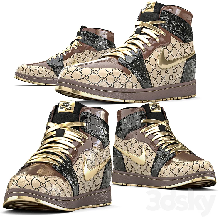 Sneakers Nike-Gucci 3DS Max