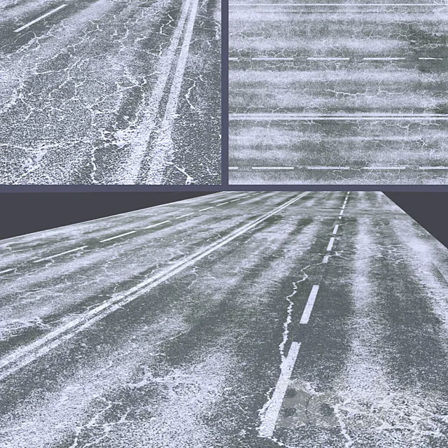 Snow covered road 3ds Max