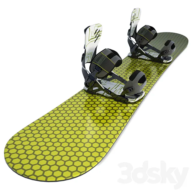 Snowboard equipment 3ds Max