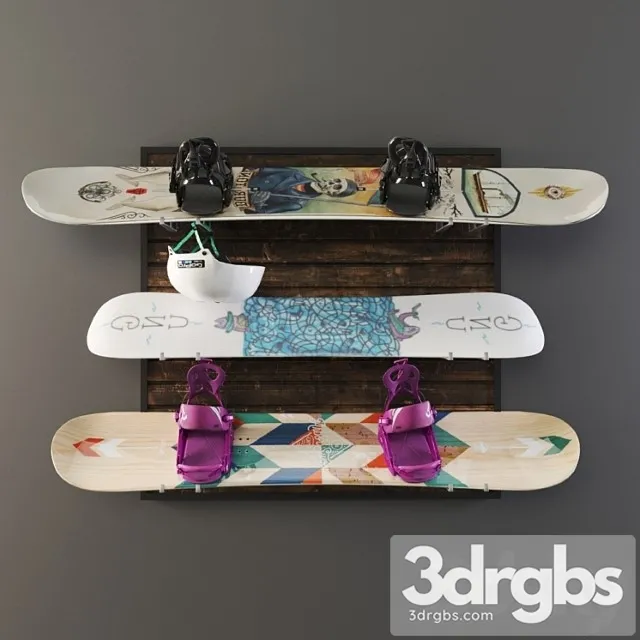 Snowboard storage set 3dsmax Download