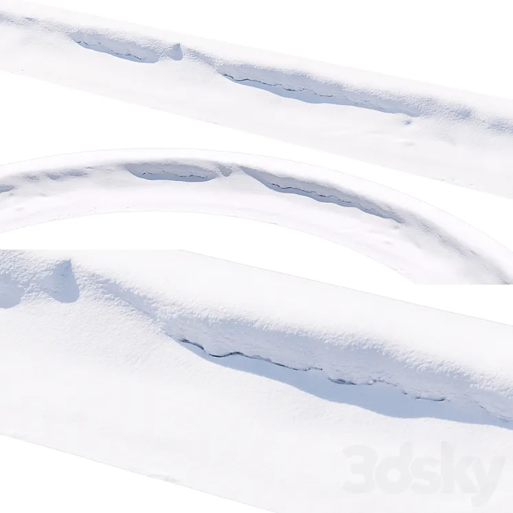 Snowdrift on the road 3DS Max