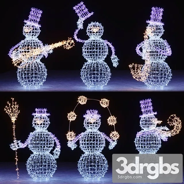 Snowman figures from garlands 3dsmax Download