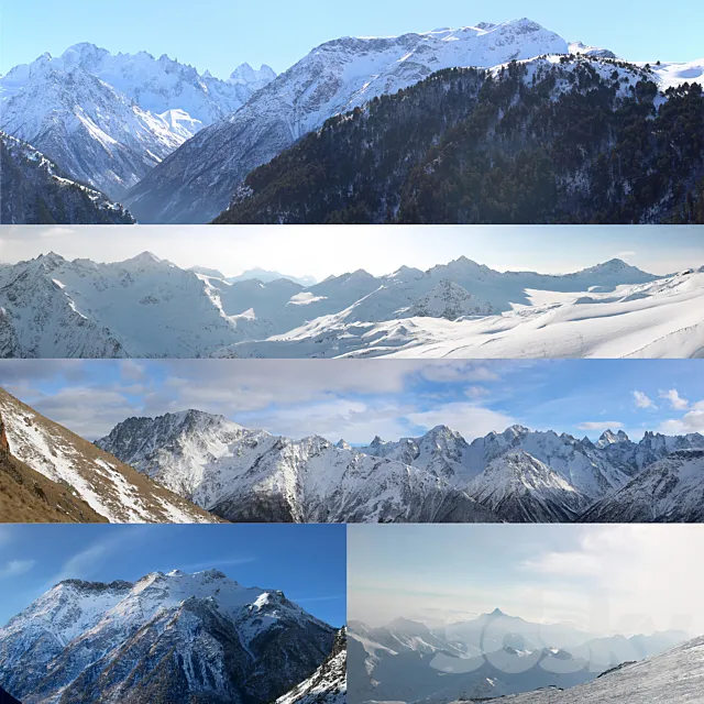 Snowy Mountains panoramas 3DS Max Model