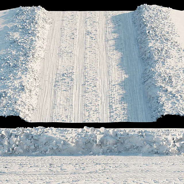 Snowy road 3ds Max