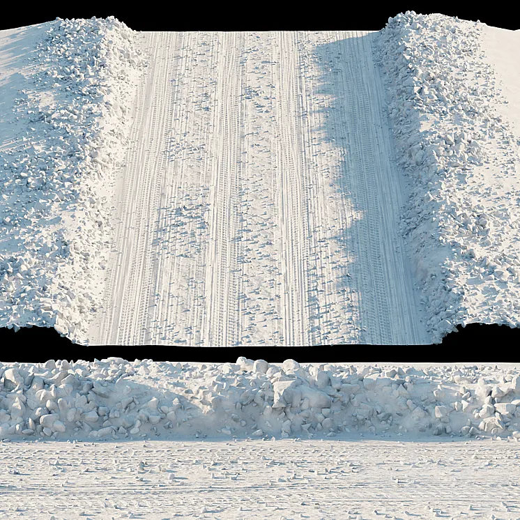 Snowy road 3DS Max