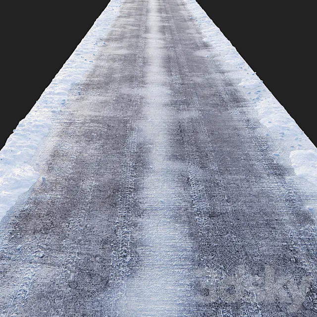 Snowy road. Editable 3ds Max