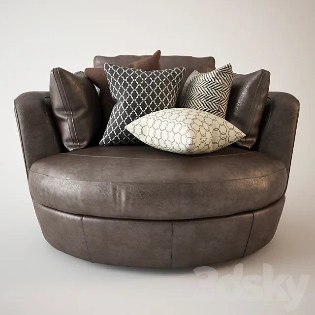 Snuggle Swivel Chair Leather 3DSMax File