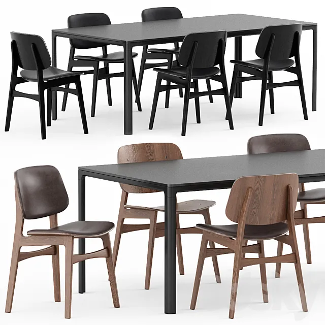 Soborg Wood Base Mesa Table by Fredericia 3ds Max