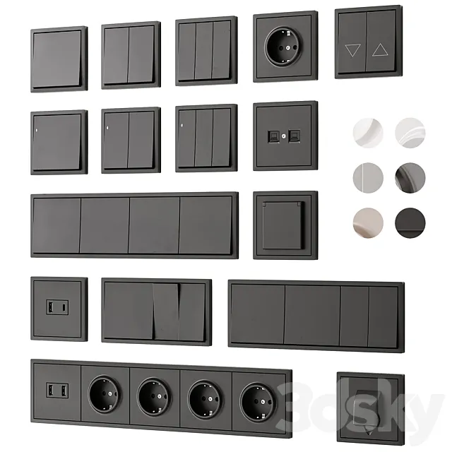 Sockets and switches Donel series R98 3DS Max Model