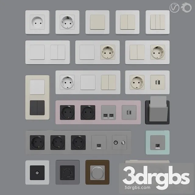 Sockets and switches Legrand Inspira 3dsmax Download