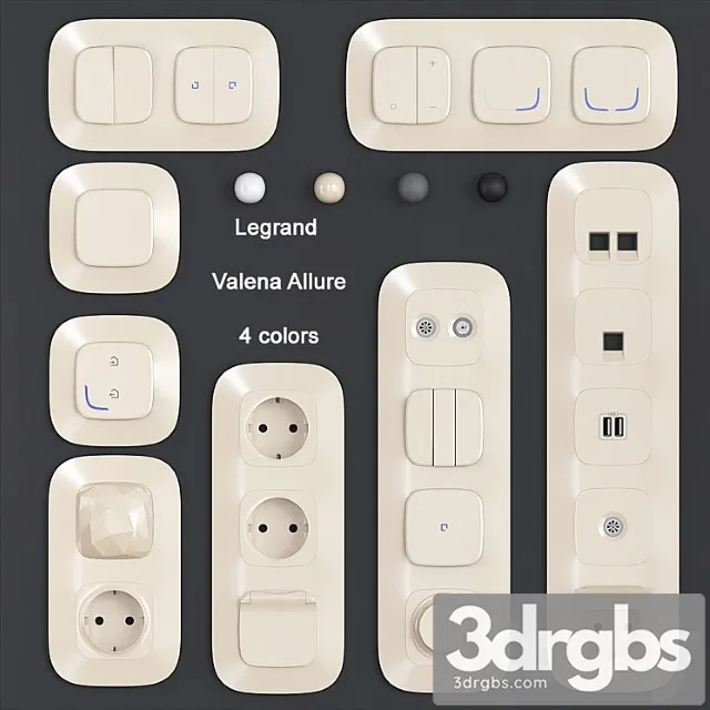 Sockets and switches Legrand Valena Allure 3dsmax Download