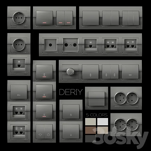 Sockets and switches Lezard Deriy 3dsMax Model