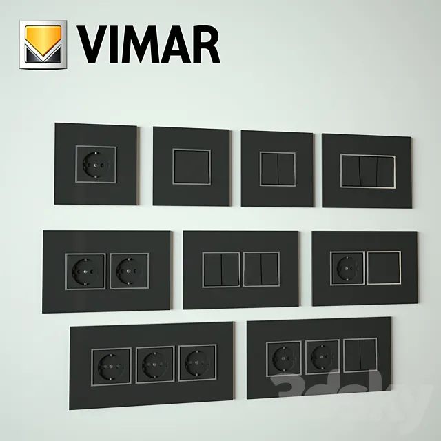 Sockets and switches Vimar Eikon Evo 3DS Max Model