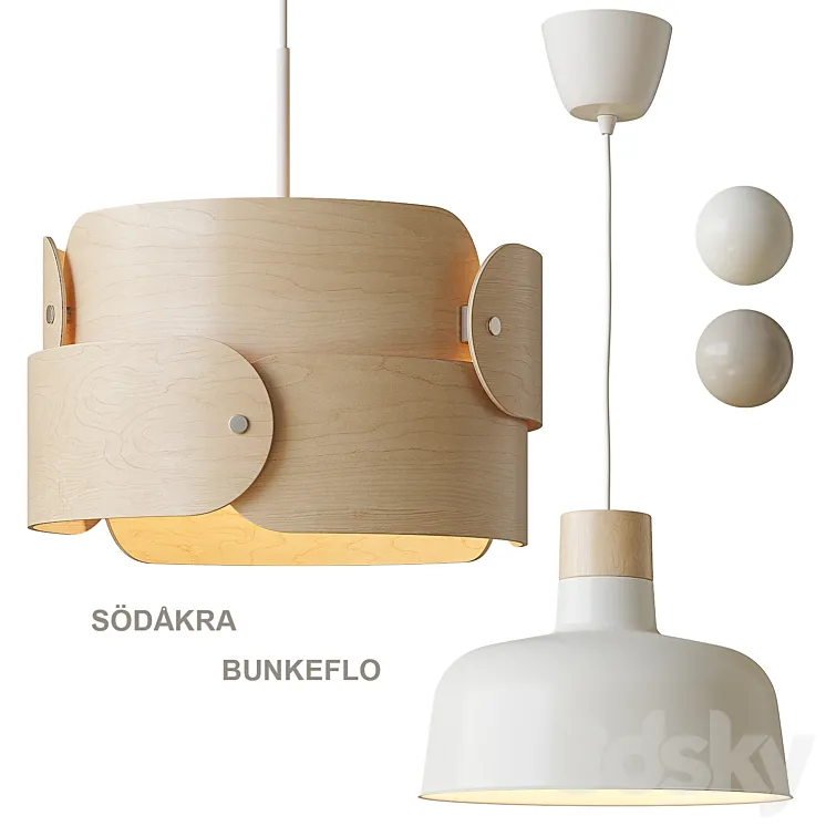 SÖDÅKRA \/ BUNKEFLO IKEA Pendant lamp 3DS Max Model