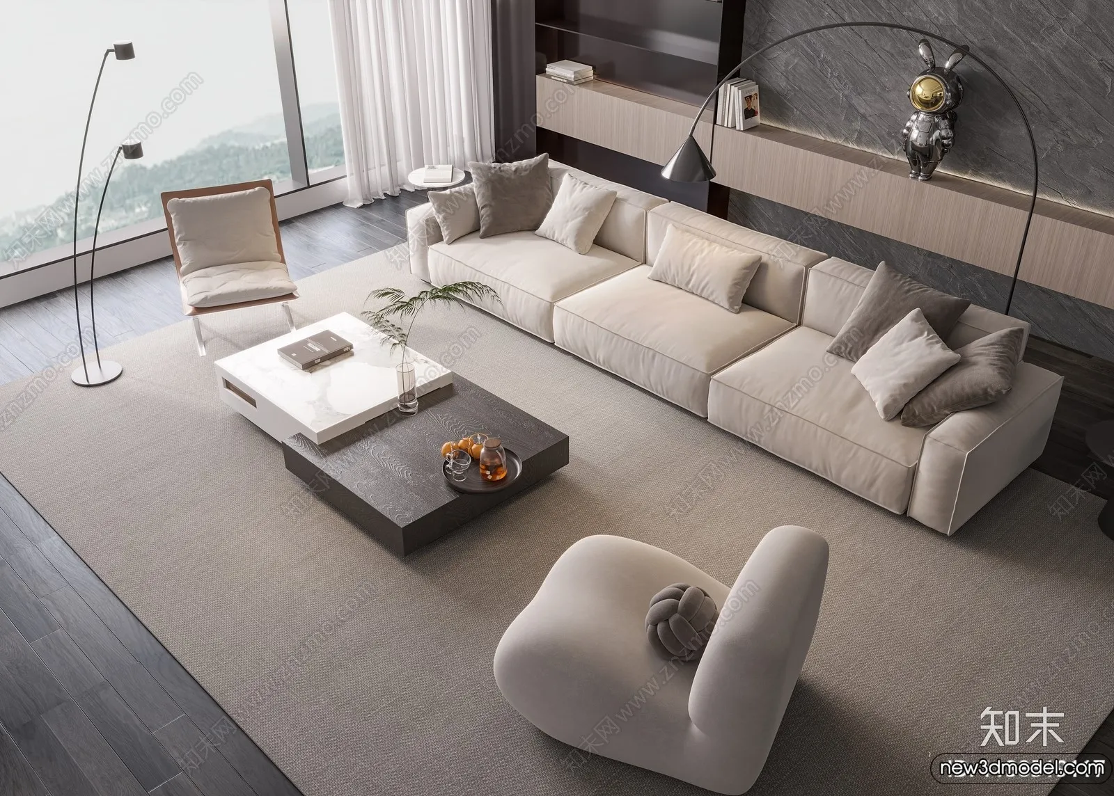 Sofa 3D Models – 3D Furniture for Living Room – 3D Interior – 008