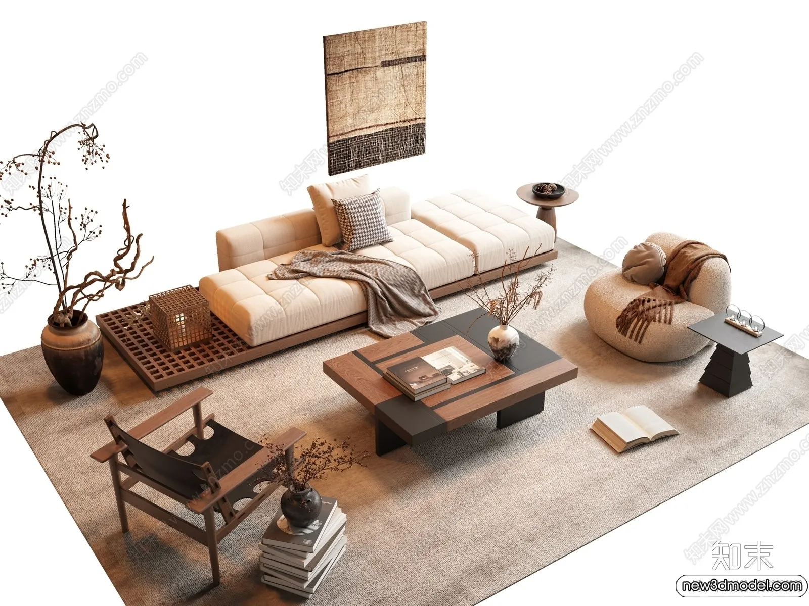 Sofa 3D Models – 3D Furniture for Living Room – 3D Interior – 012