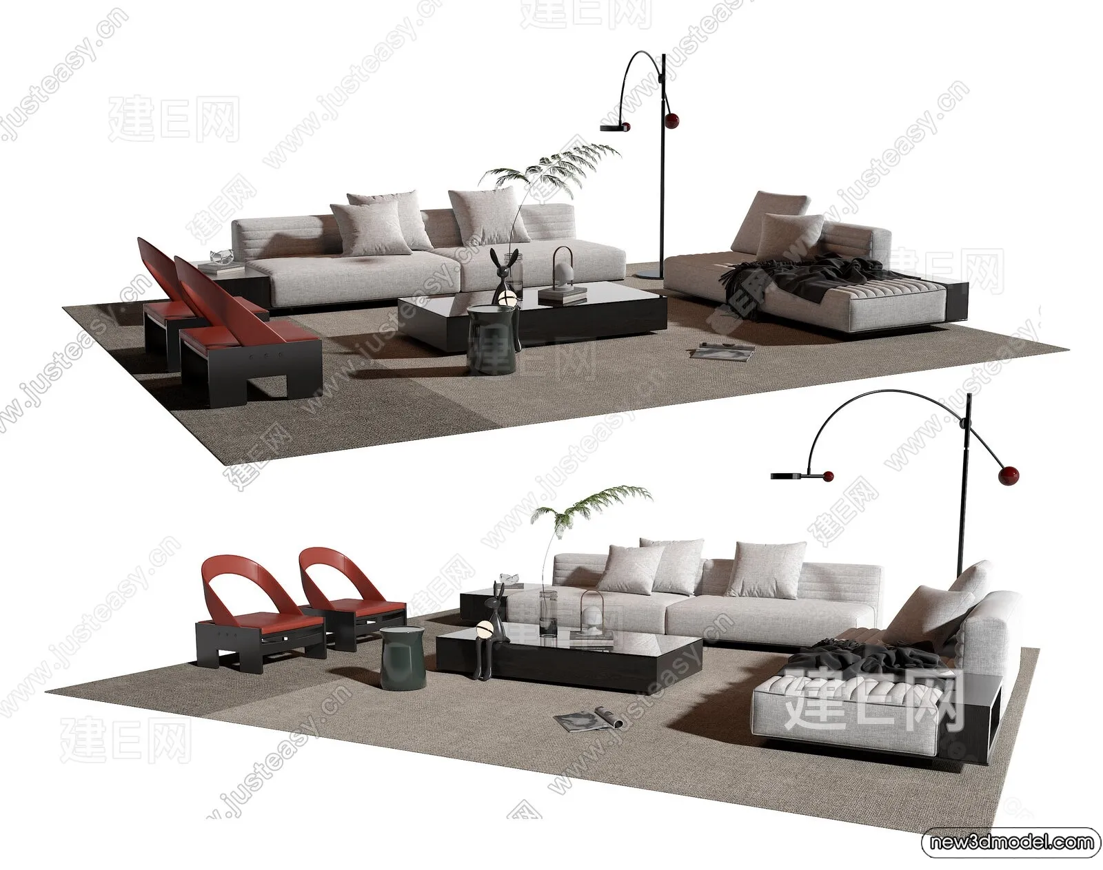 Sofa 3D Models – 3D Furniture for Living Room – 3D Interior – 017