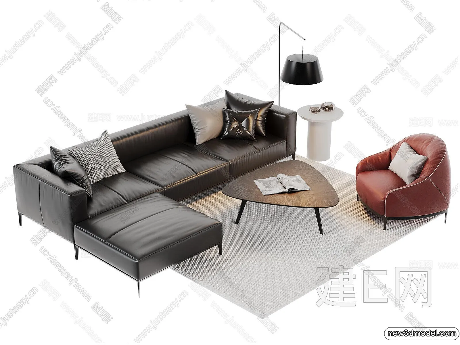 Sofa 3D Models – 3D Furniture for Living Room – 3D Interior – 023