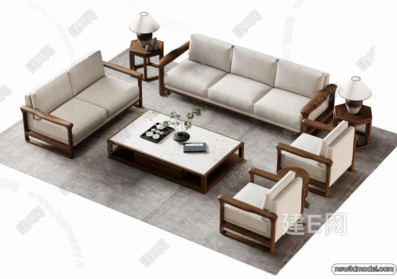 Sofa 3D Models – 3D Furniture for Living Room – 3D Interior – 034