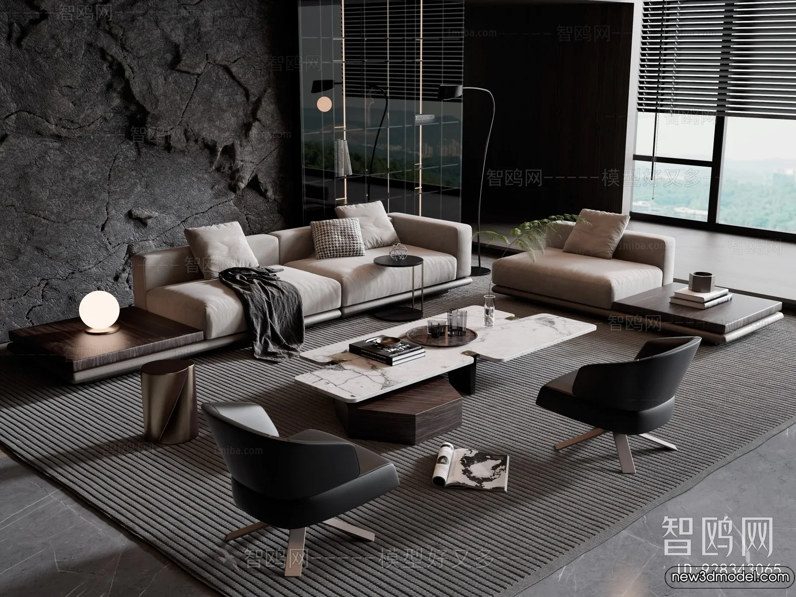 Sofa 3D Models – 3D Furniture for Living Room – 3D Interior – 035