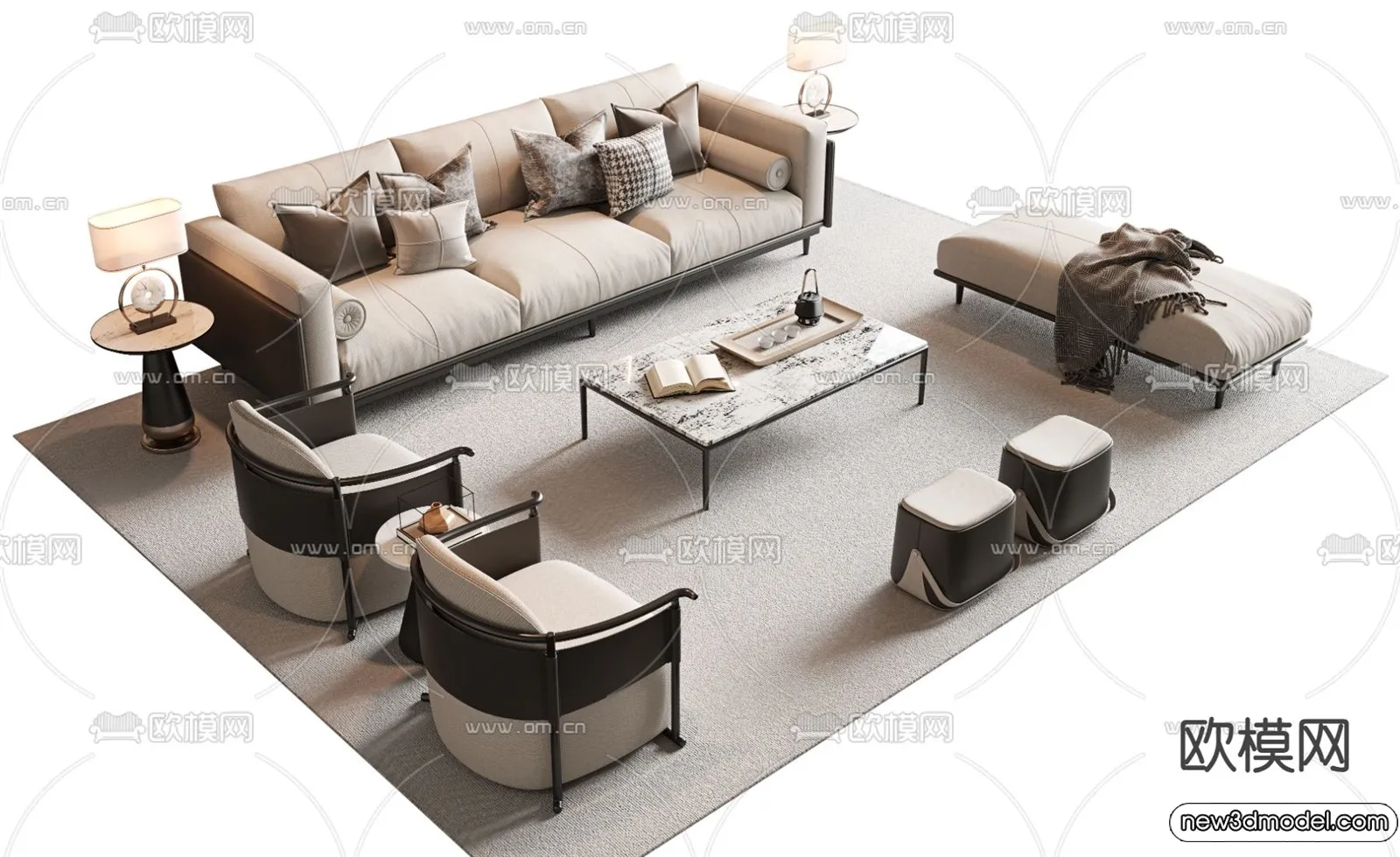 Sofa 3D Models – 3D Furniture for Living Room – 3D Interior – 051