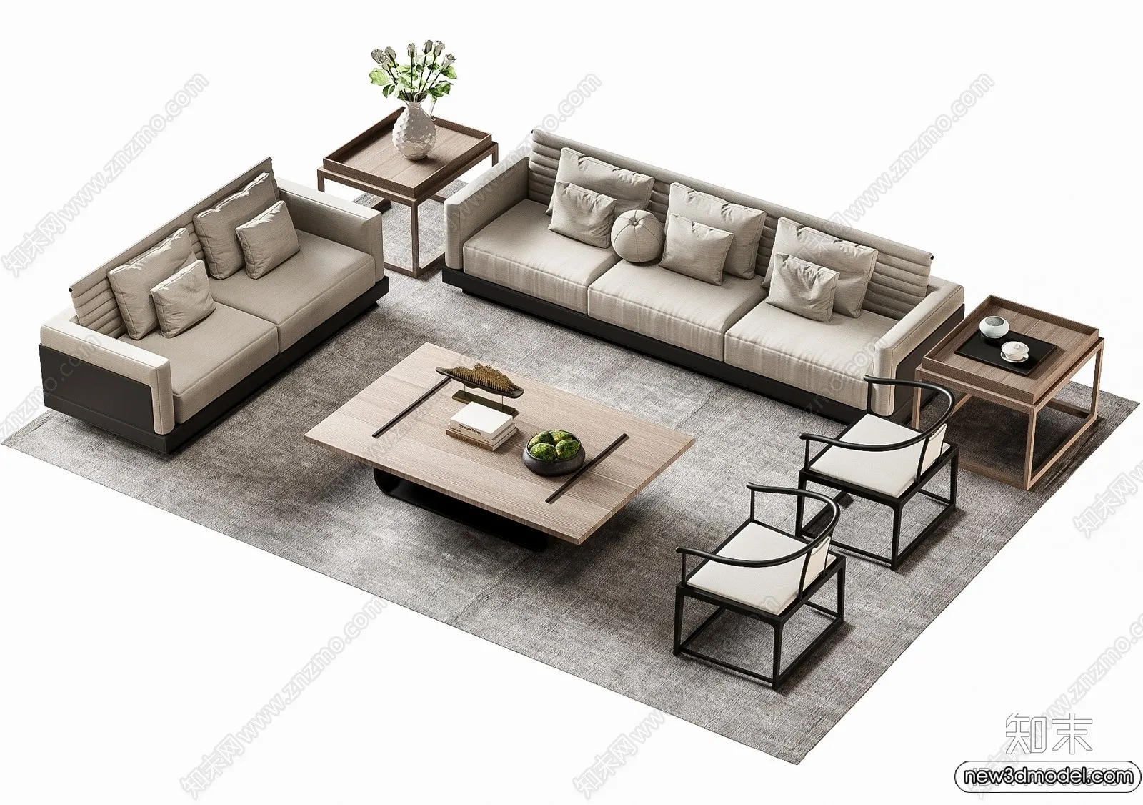 Sofa 3D Models – 3D Furniture for Living Room – 3D Interior – 052