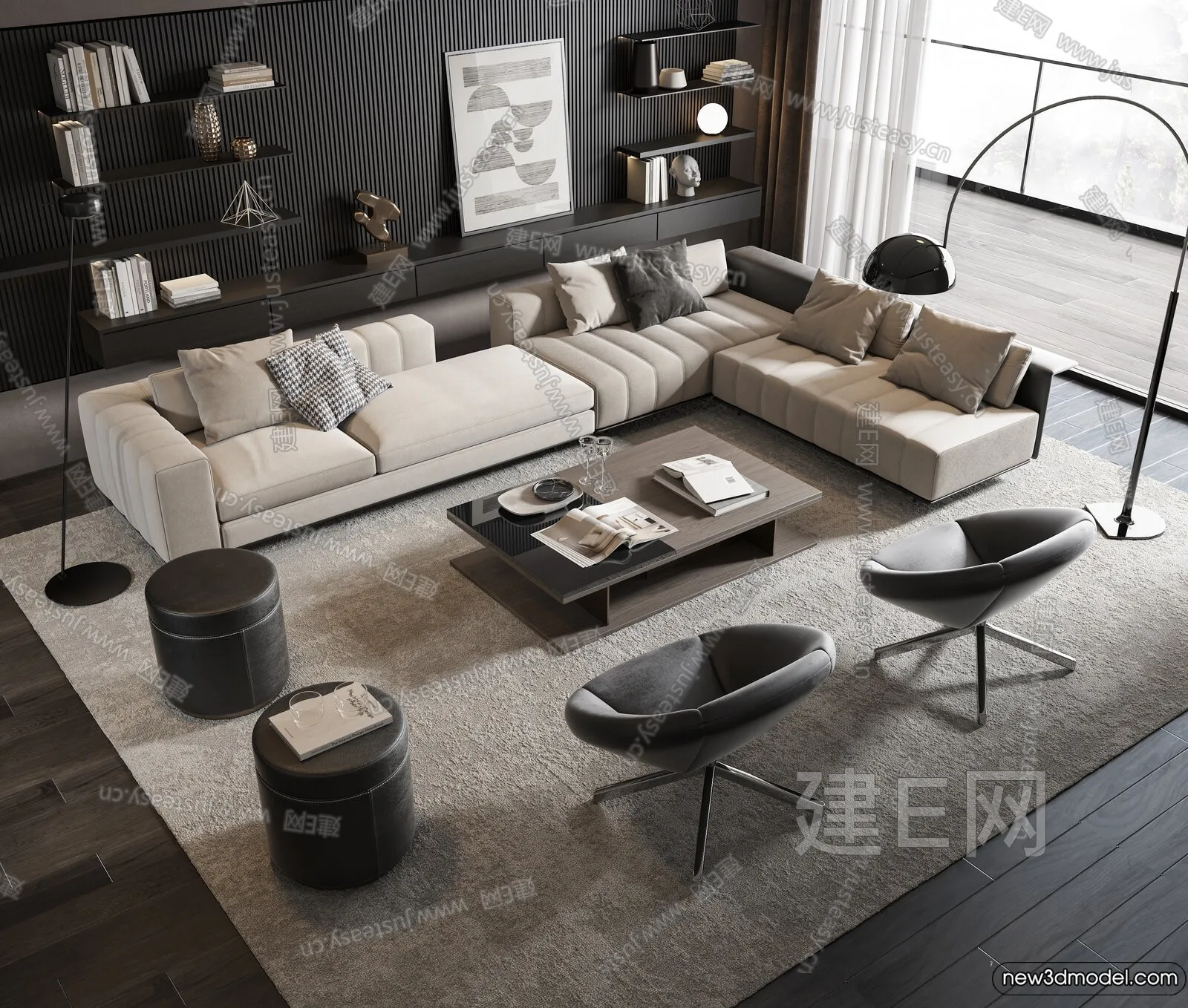 Sofa 3D Models – 3D Furniture for Living Room – 3D Interior – 057